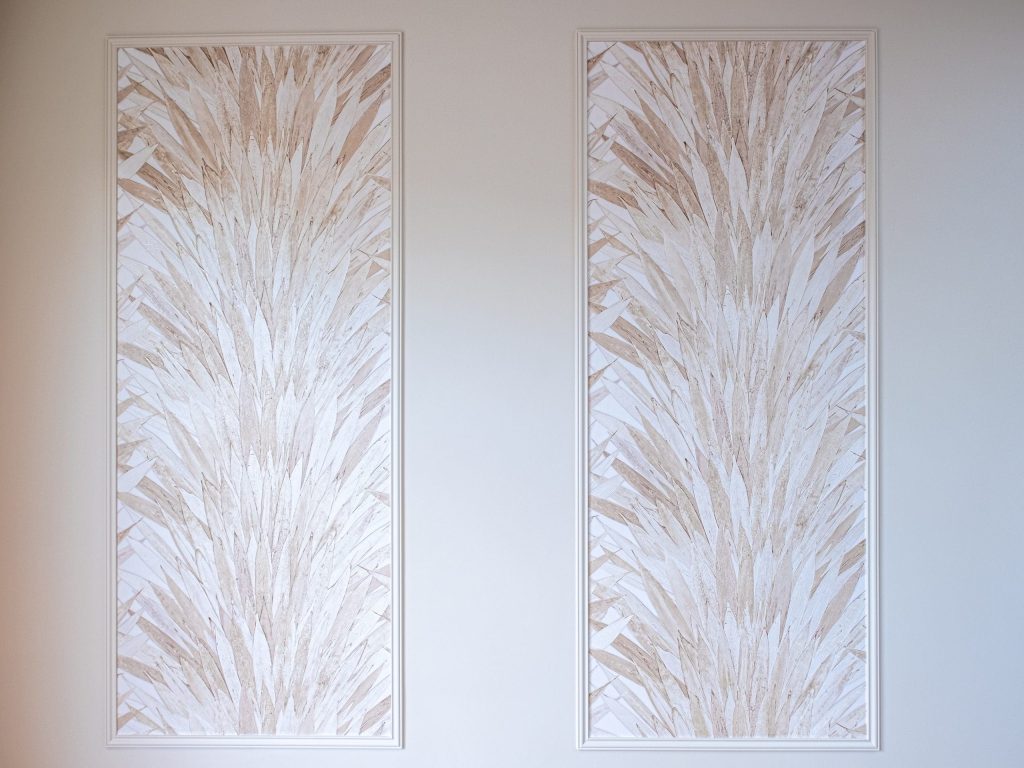 Decoratieve muurpanelen met abstract bladvormig patroon